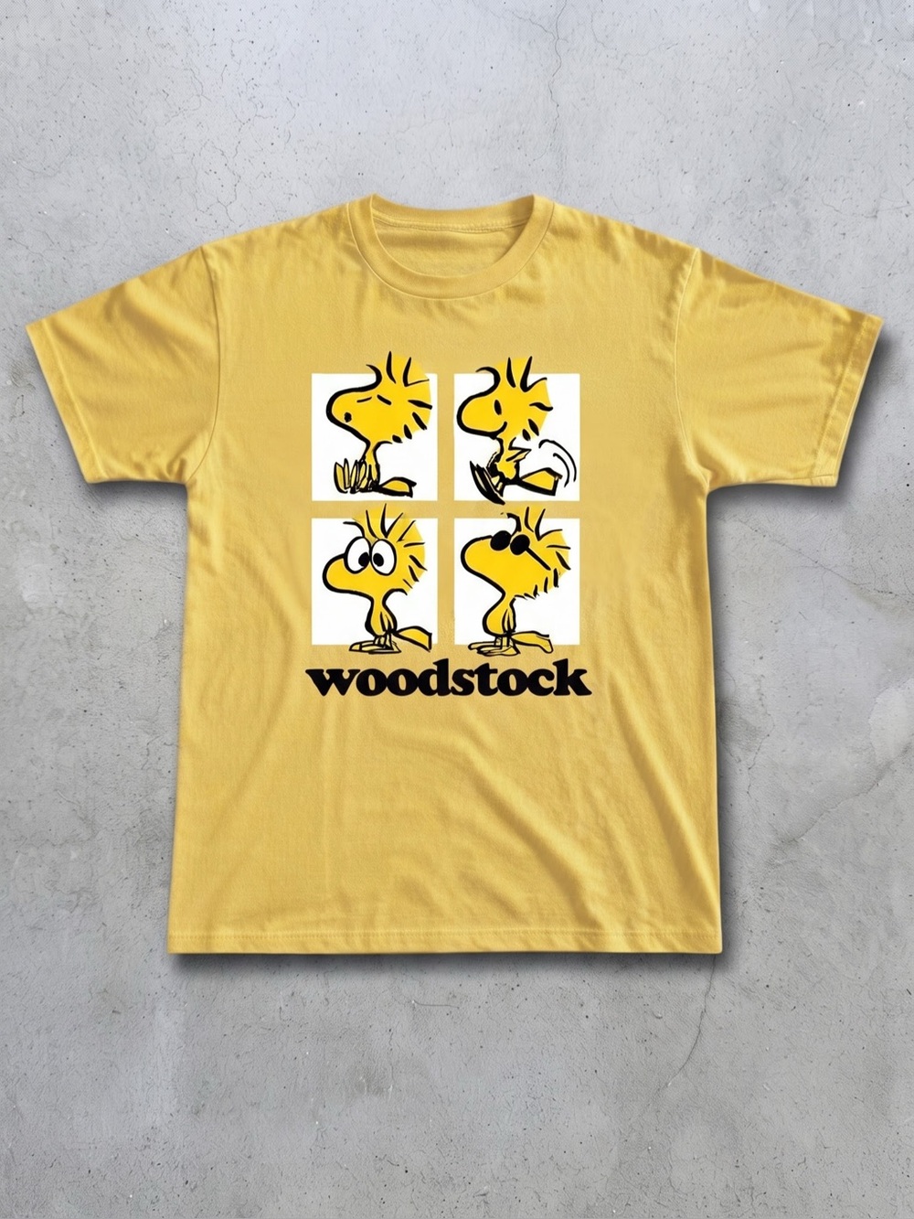 Vintage Yellow Cartoon Bird Graphic Tee -
"Woodstock" Retro Style T-Shirt (Gilda